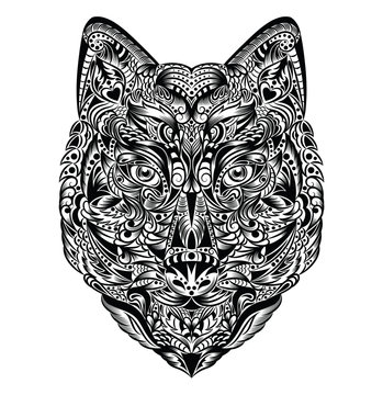 Pattern in a shape of a wolf.