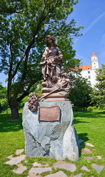 Statue Of St. Elizabeth Of Hungary In Bratislava Castle