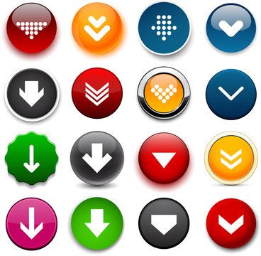 Round color download icons.