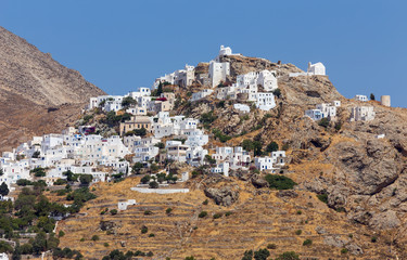 View of Chora village, Serifos island, Cyclades, Greece - obrazy, fototapety, plakaty