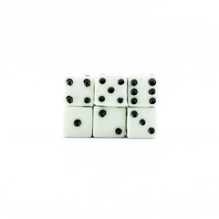 white old dice on a white - button white casino dices