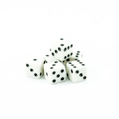 white old dice on a white - button white casino dices