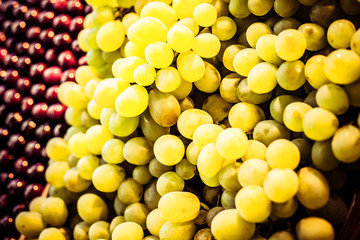 White wine grapes in a market
