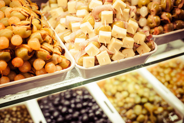 Typical spanish food market.