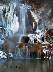 Waterfall in winter