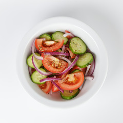 mix salad from tomatoes cucumbers
