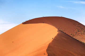 Fototapeta na wymiar wydmy na pustyni z chodzenia na piasku