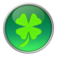 Bottone vetro quadrifoglio verde