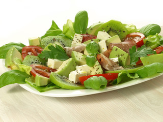 Plate with fresh salad