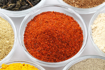 Variety of Raw Authentic Indian Spice Powder