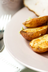 Baked potato close up