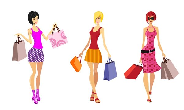 attractive ladies, shopping