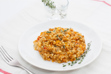 Risotto with tuna and vegetables