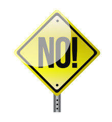 Illustration depicting a sign with a no concept.