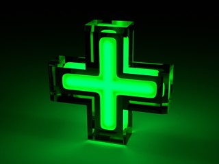 Green Medical Cross - Lighting