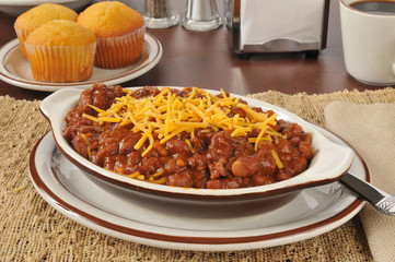 Chili con carne with cheese