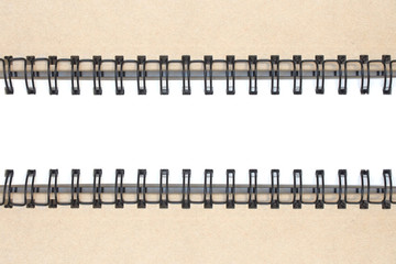 white and recycle brown paper with black binder