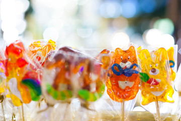 colorful lollipop candies
