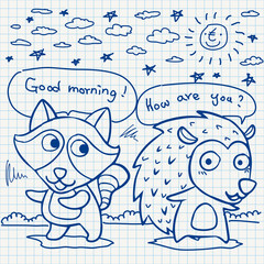 Notebook paper doodles