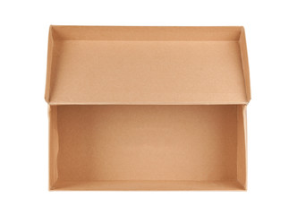 Closed shipping cardboard box isolated