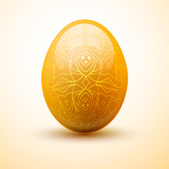 Egg with pattern. Easter and spring vector concept