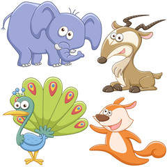 cute cartoon animal set