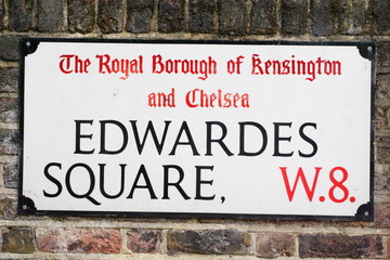 Edwardes square Famous London road sign