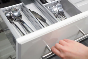 Opening drawer for Silver cutlery
