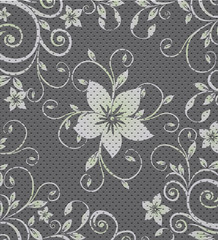 Floral oriental flowers on reticular background