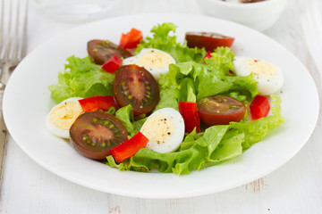salad with eggs on the plate