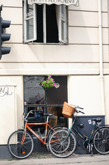 Fototapeta na wymiar bikes in Copenhagen