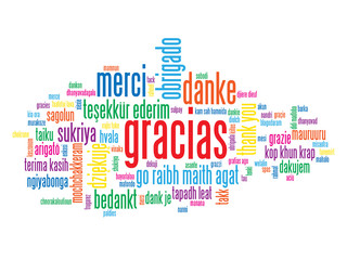 Nube de Palabras "GRACIAS" (tarjeta gratitud emoción alegría) © Web Buttons Inc