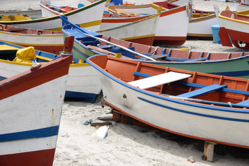 Obraz premium Colorful fishing boats