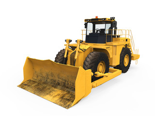 Yellow Bulldozer Isolated