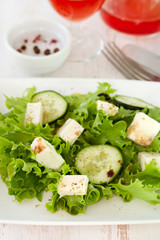 salad with mozzarella on plate