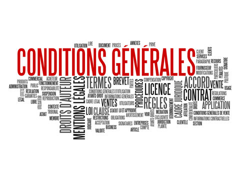 Nuage de Tags "CONDITIONS GENERALES" (vente contrat utilisation)