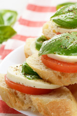 Caprese sandwiches with mozzarella