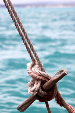 Dhow Sail Boat Rigging In Zanzibar