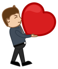 Love Concept - Heavy Heart - Cartoon Character Man