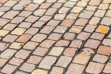 background of cobblestone pavement