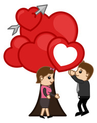 Tree of Love - Cartoon Vector Concept