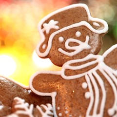 Close-up of Christmas gingerbread cookie