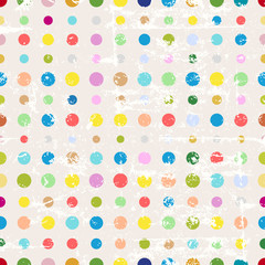 polka dots,  seamless pattern, grungy