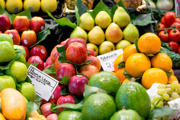 variety of fruits at the market