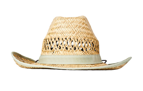 Straw hat, isolated on white