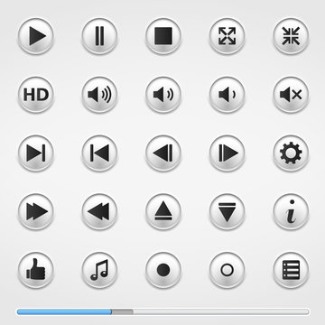 Buttons for Media Player and Blue Progress Bar