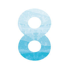 Blue number eight