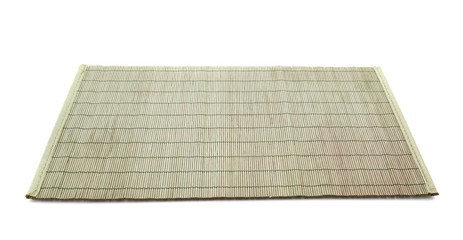 Bamboo straw serving mat isolated