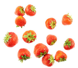 Red strawberries isolated