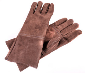 brown leather welders gloves